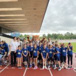 Beim landesweiten Schulsportfest mit Tiger Timi in München